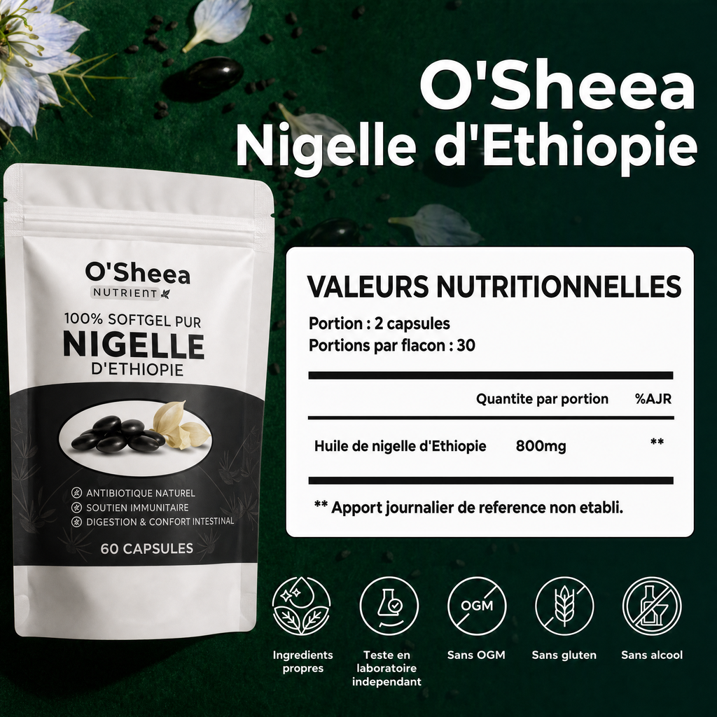 Valeurs nutritionnelles O'Sheea