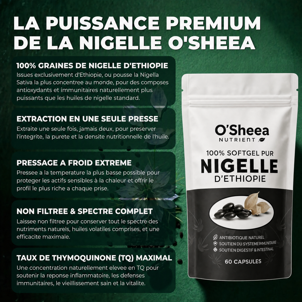La puissance premium de la nigelle O'Sheea
